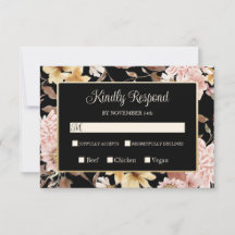 RSVP Bodas Black Boho Blooms & Bird