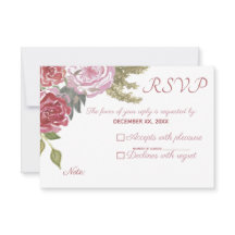 RSVP Bodas Rosas Acuarela