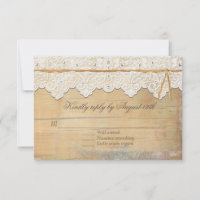 RSVP Boho Elegante Rústico Campo Vintage Madera de