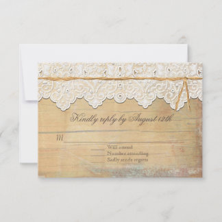 RSVP Boho Elegante Rústico Campo Vintage Madera de