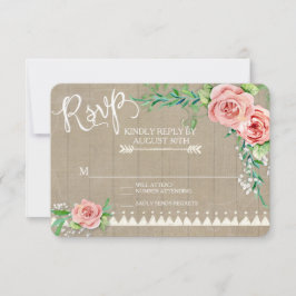 RSVP BOHO Flor Peony Babys Breath Barn Farm Wood