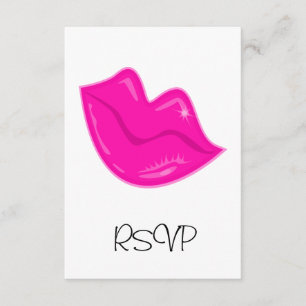 RSVP Bonito de tarjetas Lilos rosados en blanco