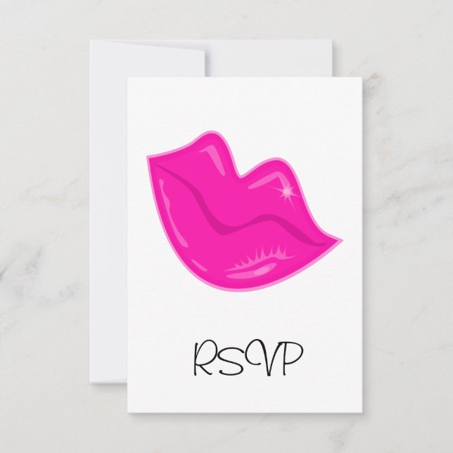 RSVP Bonito de tarjetas Lilos rosados en blanco (Anverso)