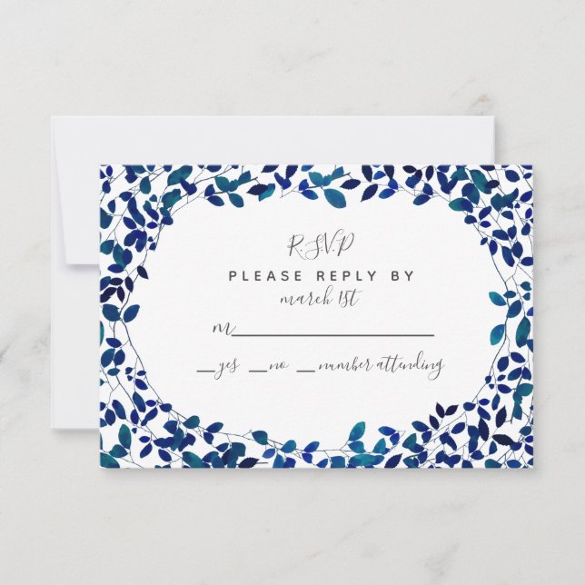 RSVP botánica azul (Anverso)