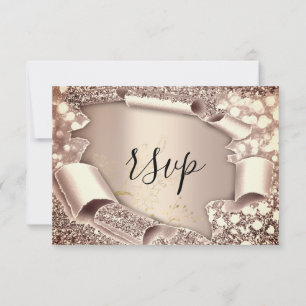 RSVP Bridal Shower Floral Rosa Dorado