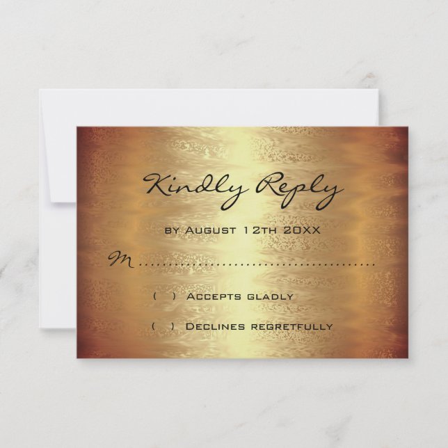 RSVP Bridal Shower Golden Relieve metalizado Simpl (Anverso)