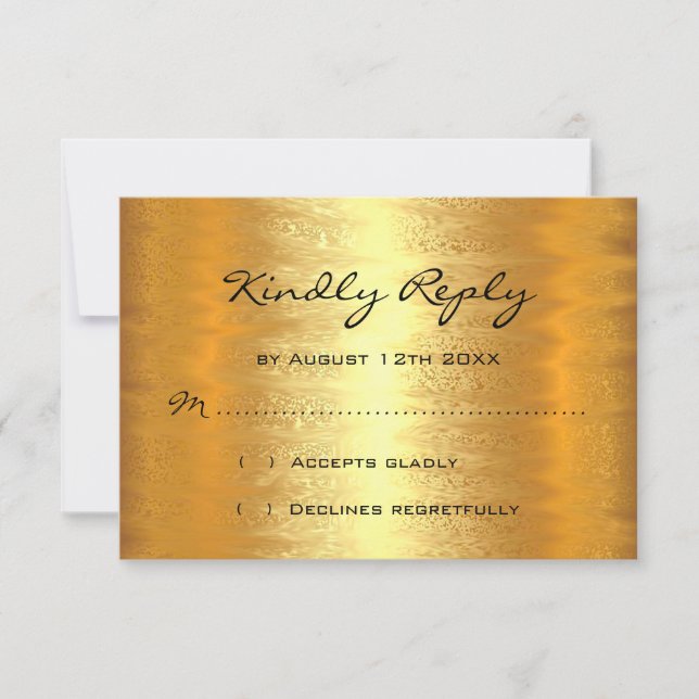 RSVP Bridal Shower Golden Relieve metalizado simpl (Anverso)