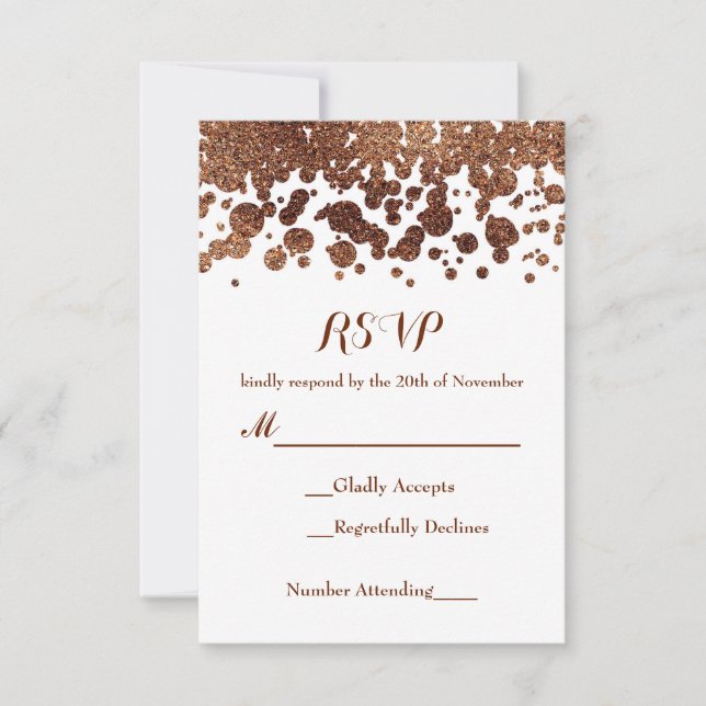 RSVP Brillo Glamour Puntos de Confeti Blanco y Bro (Anverso)