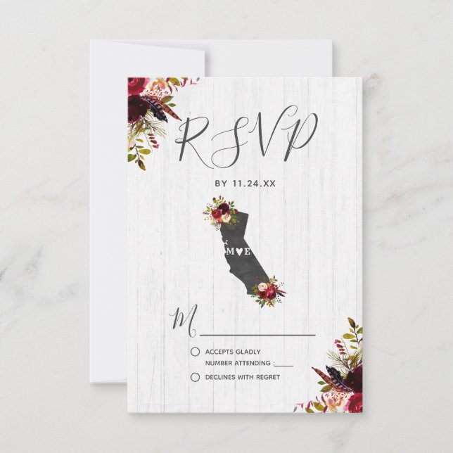 RSVP (California State Destination Rustic Wedtic W (Anverso)