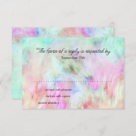 RSVP Card Aqua Tie Dye Design