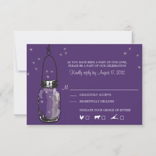 RSVP Card Whimsy Fireflies (Anverso)