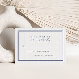 RSVP clásica de la marina y blanco