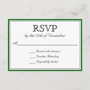 RSVP clásico con borde verde oscuro