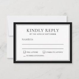 RSVP clásico y elegante con borde negro