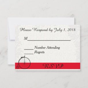 RSVP con bicicleta antigua en retrogro de pavo rea