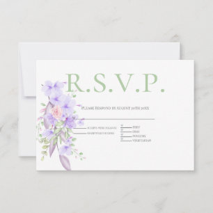 RSVP con opción de menú Floral rosa violeta