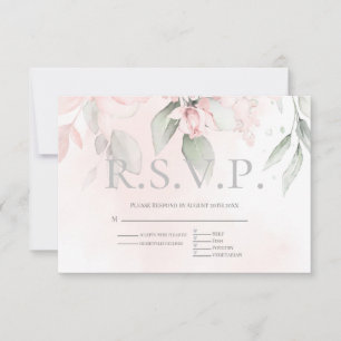 RSVP con Rosas de cabaña rosada de Rubor de elecci