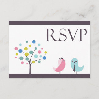 RSVP con tarjeta de aves Bodas de alimentos