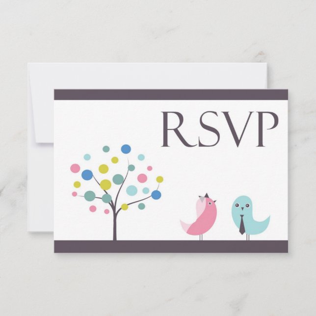 RSVP con tarjeta de aves Bodas de alimentos (Anverso)