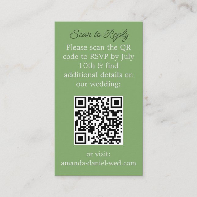 RSVP con una tarjeta de exploración QR (Anverso)