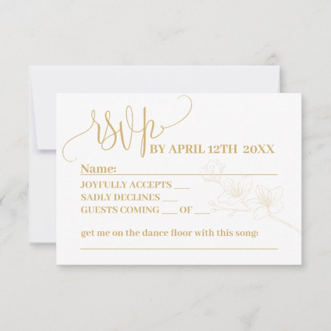 RSVP con Whimsy: Tarjeta de respuesta de Flores de (Anverso)