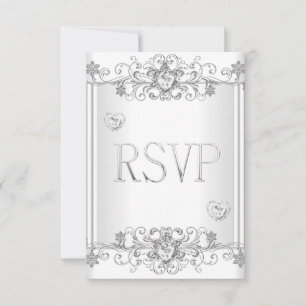 RSVP Corazones de Diamante Blanco Plata 2