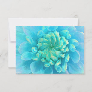 RSVP Dahlia azul turquesa flor en acuarela