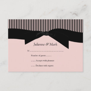 RSVP de 3,5x5 franjas rosadas y negras
