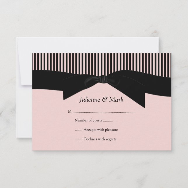 RSVP de 3,5x5 franjas rosadas y negras (Anverso)