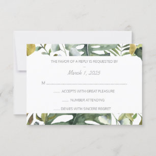 RSVP de acuarela tropical