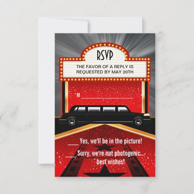 RSVP de alfombra roja de Hollywood (Anverso)