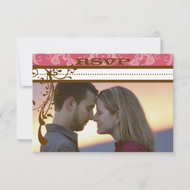 RSVP de araña marrón rosa y chocolate (Anverso)