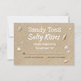 RSVP de arena blanca y tipografía blanca