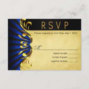 RSVP de Art Nouveau Vegas   azul dorado