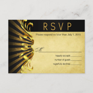 RSVP de Art Nouveau Vegas   negro dorado