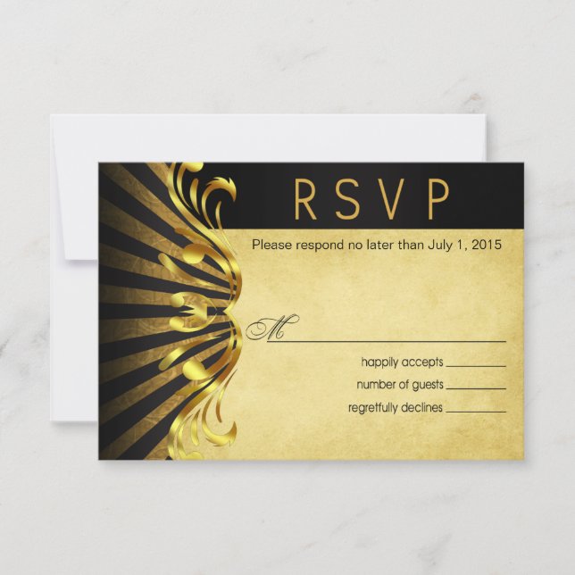 RSVP de Art Nouveau Vegas | negro dorado (Anverso)