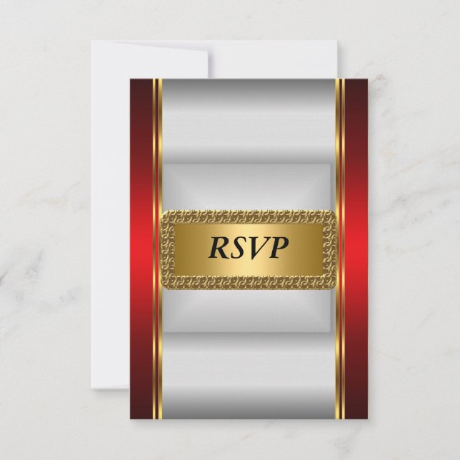 RSVP de arte rojo dorado (Anverso)
