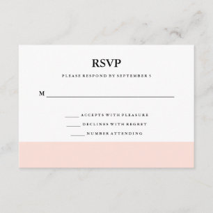RSVP de banda rosada mínima de Rubor moderna