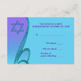 RSVP de Bat Mitzvah azul morado y verde teñido