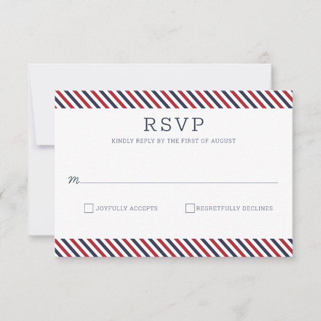 RSVP de blanco y azul rojo patriótico (Anverso)