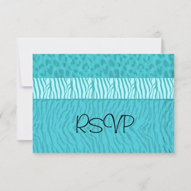 RSVP de boda Aqua Blue (Anverso)
