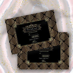 RSVP de boda Art Deco Black 1920