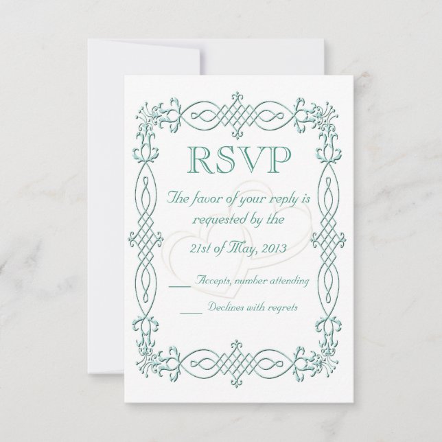 RSVP de boda azul (Anverso)