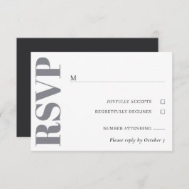RSVP de Boda Blanca Gris