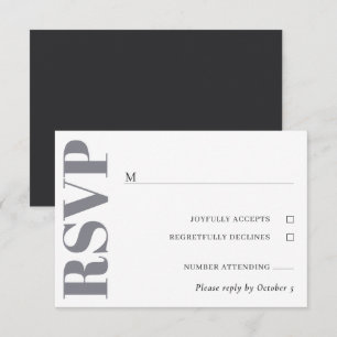 RSVP de Boda Blanca Gris