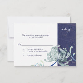 RSVP de boda blanca y azul de la marina