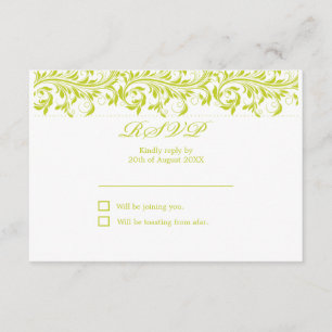 RSVP de boda blanca y verde de Sarah Jane