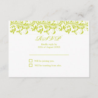 RSVP de boda blanca y verde de Sarah Jane
