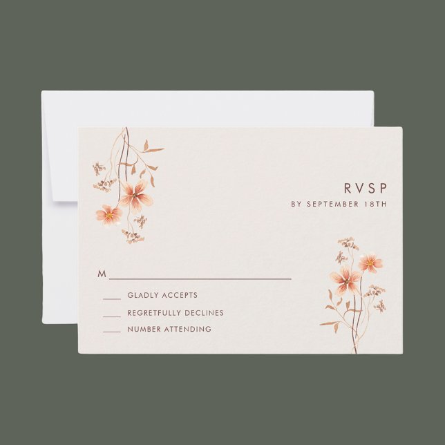 RSVP de Boda Boho Silvestre Rústica al Aire Libre (Boho Wildlfower Rustic Outdoor Wedding RSVP)