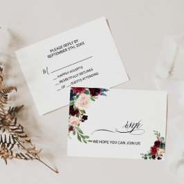 Rsvp de Boda Borgoña Deslumbrante Rústica Otoño